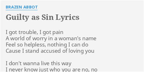 guilty as sin lyrics